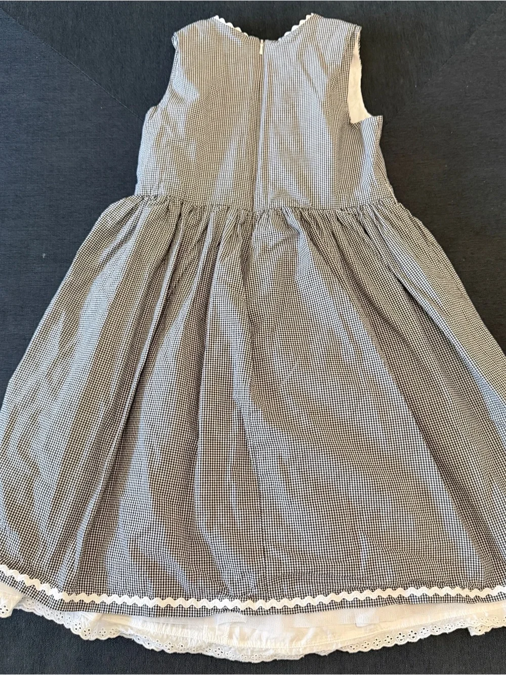 The Children's Place Black and White Smocked Gingham Dress Sz 10